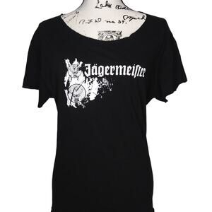 Jagermeister Shredded Distressed Handmade Open Back Cotton Tee Shirt 100% Cotton